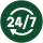 24/7 Erreichbarkeit-Symbol von BPD24